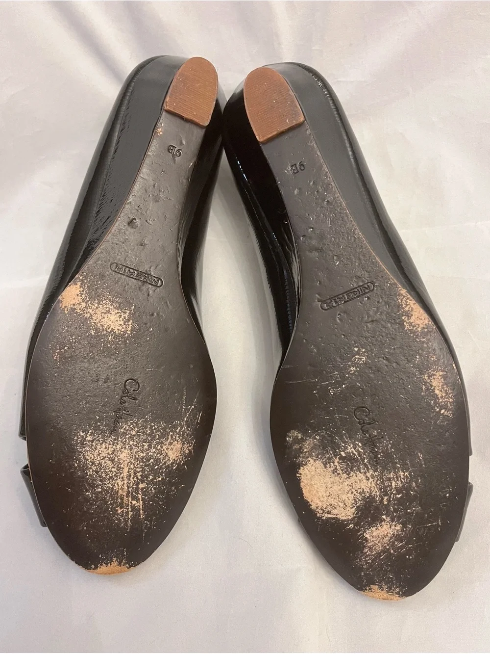 Cole Haan Patent Leather Peep Toe Shoe
